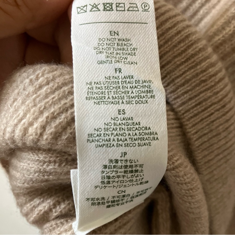 NWT Lilysilk Eshe 2-in-1 100% Cashmere Detachable Hoodie Sweater in Beige M - Picture 10 of 10